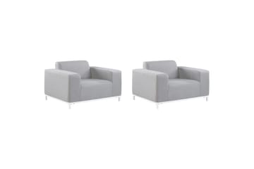 Fåtölj set om 2 Rovigo - Ljusgrå, vit - Utemöbler & utemiljö - Utestol & trädgårdsstol - Utefåtölj & loungefåtölj