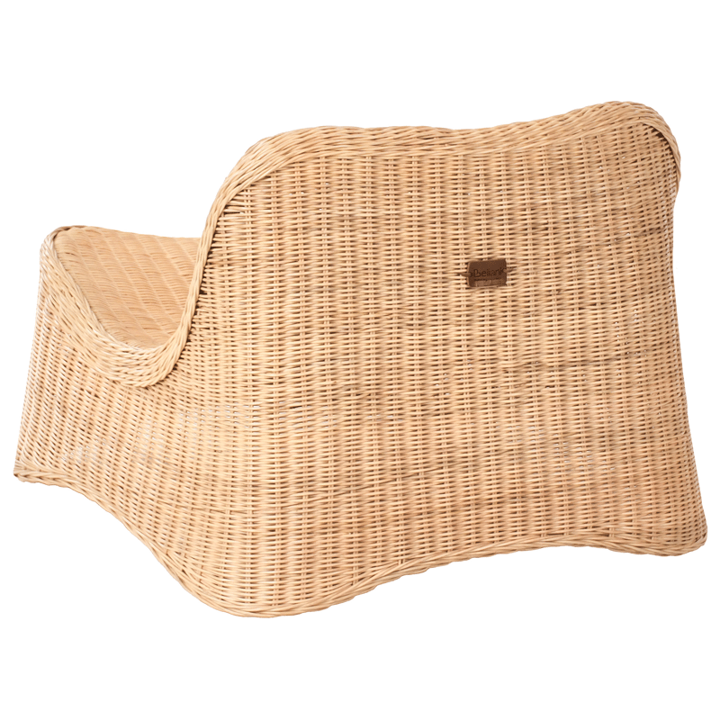 Fåtölj utomhus med Fotpall Aigani Rotting - Naturlig/Beige - Utemöbler & utemiljö - Utestol & trädgårdsstol - Utefåtölj & loungefåtölj