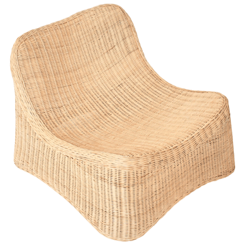 Fåtölj utomhus med Fotpall Aigani Rotting - Naturlig/Beige - Utemöbler & utemiljö - Utestol & trädgårdsstol - Utefåtölj & loungefåtölj