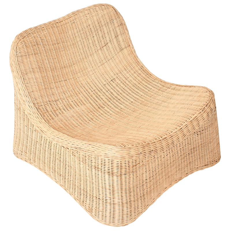 Fåtölj utomhus med Fotpall Aigani Rotting - Naturlig/Beige - Utemöbler & utemiljö - Utestol & trädgårdsstol - Utefåtölj & loungefåtölj