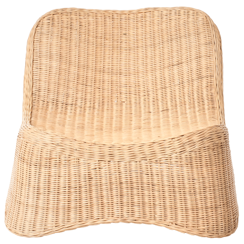 Fåtölj utomhus med Fotpall Aigani Rotting - Naturlig/Beige - Utemöbler & utemiljö - Utestol & trädgårdsstol - Utefåtölj & loungefåtölj