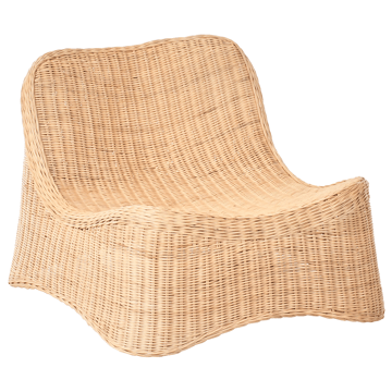 Fåtölj utomhus med Fotpall Aigani Rotting - Naturlig/Beige - Utemöbler & utemiljö - Utestol & trädgårdsstol - Utefåtölj & loungefåtölj