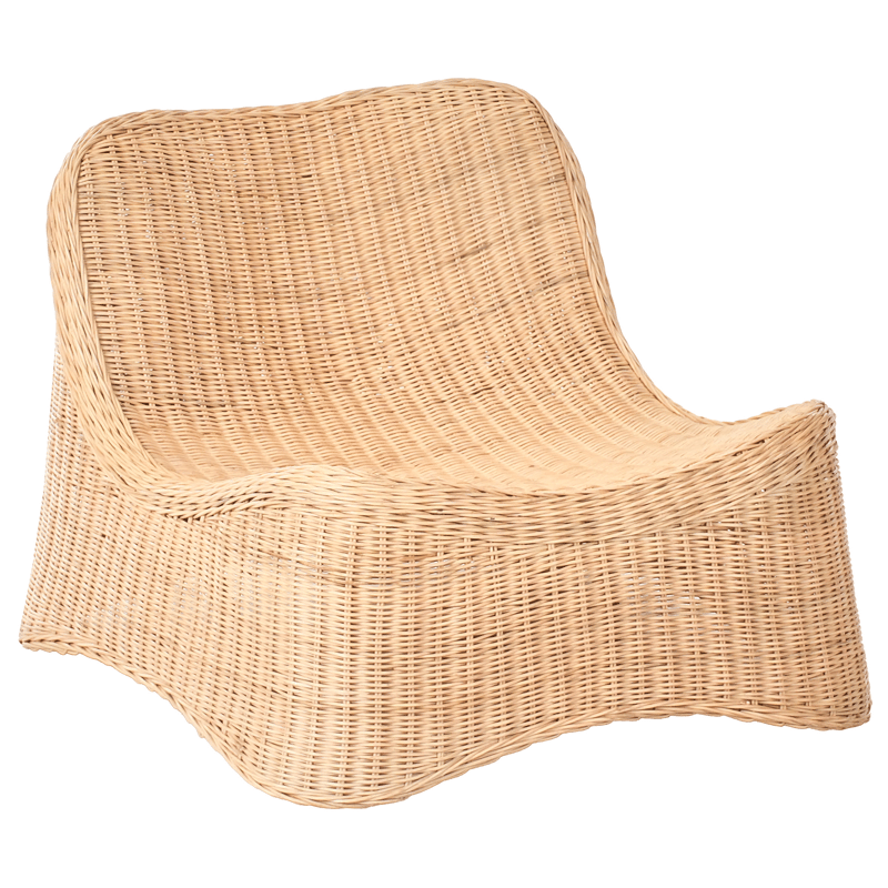 Fåtölj utomhus med Fotpall Aigani Rotting - Naturlig/Beige - Utemöbler & utemiljö - Utestol & trädgårdsstol - Utefåtölj & loungefåtölj