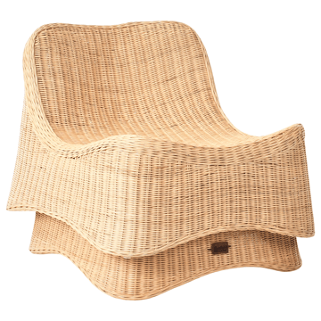 Fåtölj utomhus med Fotpall Aigani Rotting - Naturlig/Beige - Utemöbler & utemiljö - Utestol & trädgårdsstol - Utefåtölj & loungefåtölj