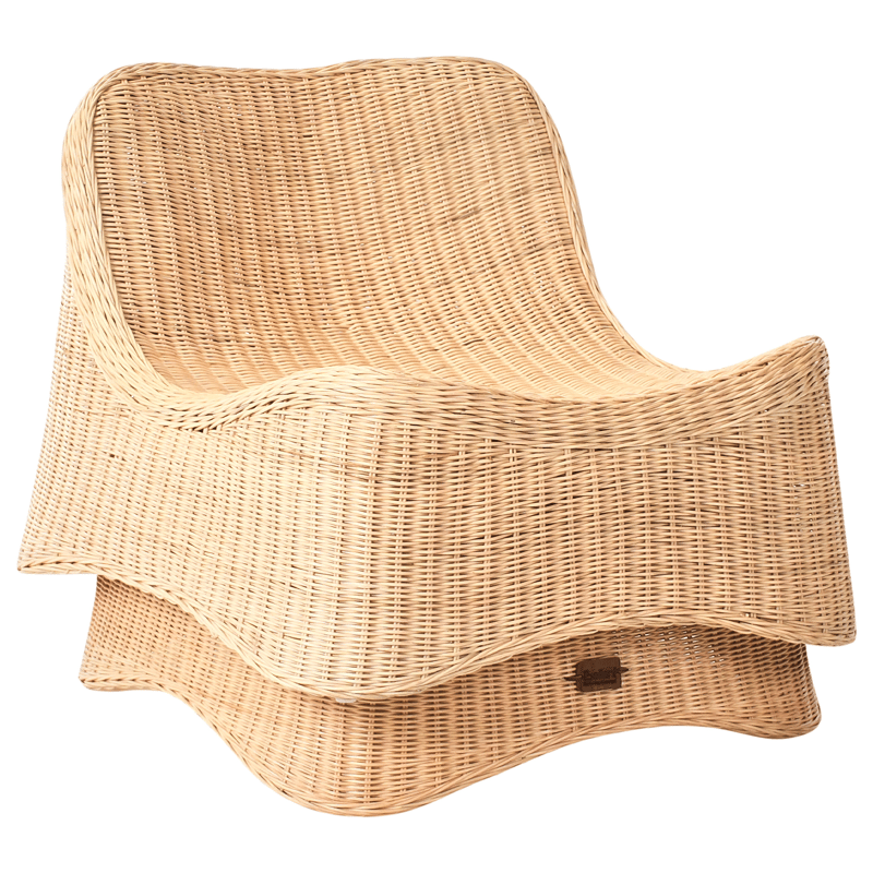 Fåtölj utomhus med Fotpall Aigani Rotting - Naturlig/Beige - Utemöbler & utemiljö - Utestol & trädgårdsstol - Utefåtölj & loungefåtölj