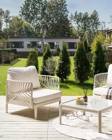 Fåtölj utomhus Saturnia - Beige - Utemöbler & utemiljö - Utestol & trädgårdsstol - Utefåtölj & loungefåtölj