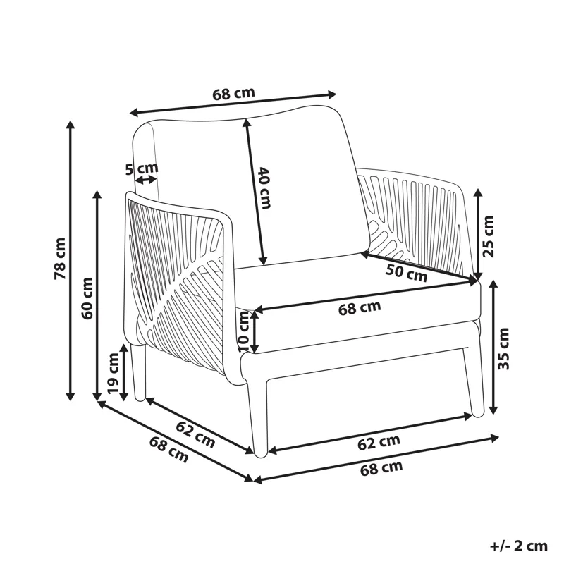 Fåtölj utomhus Saturnia - Grå - Utemöbler & utemiljö - Utestol & trädgårdsstol - Utefåtölj & loungefåtölj