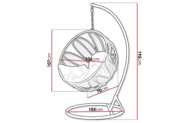 Floressa Hängstol Utomhus - Hängfåtölj - Hänggunga med stativ till balkong uteplats 105 cm - Brun - Utemöbler & utemiljö - Utestol & trädgårdsstol - Hängfåtölj & hängstol utomhus