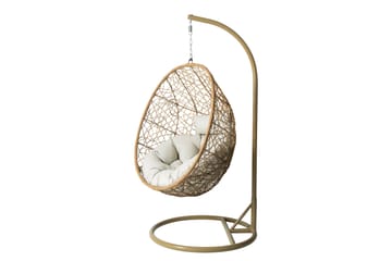 Fogo Hängstol Utomhus - Hängfåtölj - Hänggunga med stativ till balkong uteplats 95 cm - Brun/Beige - Utemöbler & utemiljö - Utestol & trädgårdsstol - Hängfåtölj & hängstol utomhus