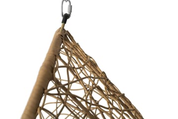 Fogo Hängstol Utomhus - Hängfåtölj - Hänggunga med stativ till balkong uteplats 95 cm - Brun/Beige - Utemöbler & utemiljö - Utestol & trädgårdsstol - Hängfåtölj & hängstol utomhus