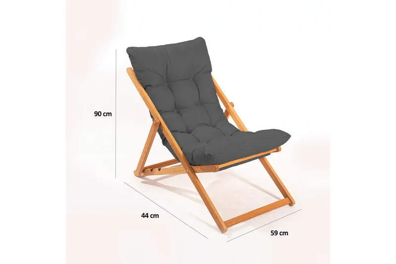 Gardellis Solstol 42x43 cm - Grå/Natur - Utemöbler & utemiljö - Utestol & trädgårdsstol - Solstol