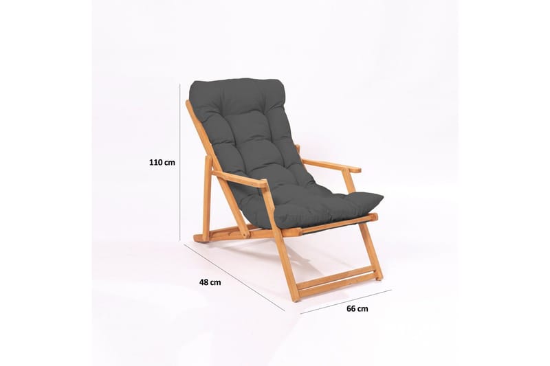 Gardellis Solstol 43x46,5 cm - Grå/Natur - Utemöbler & utemiljö - Utestol & trädgårdsstol - Solstol