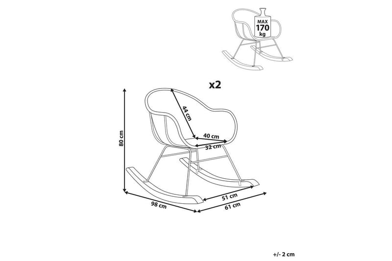Gungstol Lavinio set om 2 - Utemöbler & utemiljö - Utestol & trädgårdsstol - Gungstol utomhus