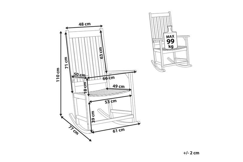 Gungstol utomhus Emiliano - Ljusbrun - Utemöbler & utemiljö - Utestol & trädgårdsstol - Gungstol utomhus
