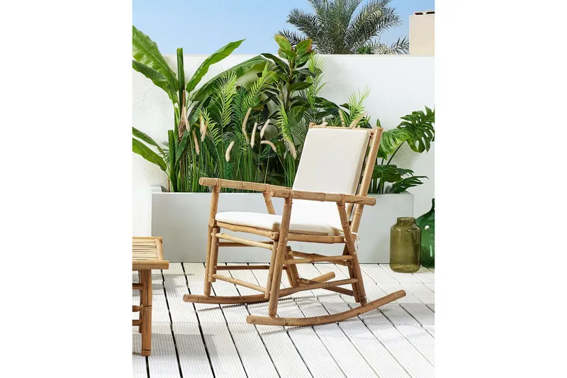 Gungstol utomhus Vonsha - Vit/Ljusbrun - Utemöbler & utemiljö - Utestol & trädgårdsstol - Gungstol utomhus