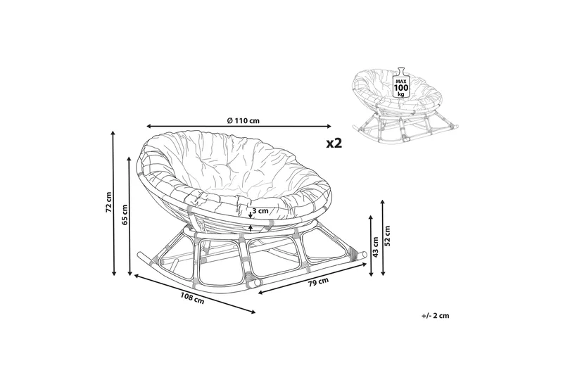 Gungstol utomhus Niverville - Natural/Beige - Utemöbler & utemiljö - Utestol & trädgårdsstol - Gungstol utomhus