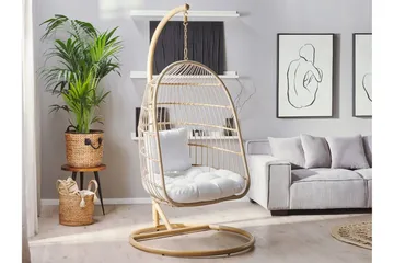 Allera Hängstol Utomhus med Stativ - Beige/Vit - Utemöbler & utemiljö - Utestol & trädgårdsstol - Hängfåtölj & hängstol utomhus