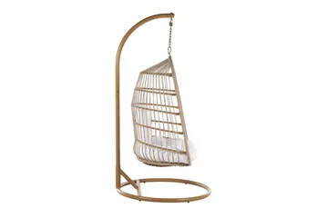 Allera Hängstol Utomhus med Stativ - Beige/Vit - Utemöbler & utemiljö - Utestol & trädgårdsstol - Hängfåtölj & hängstol utomhus