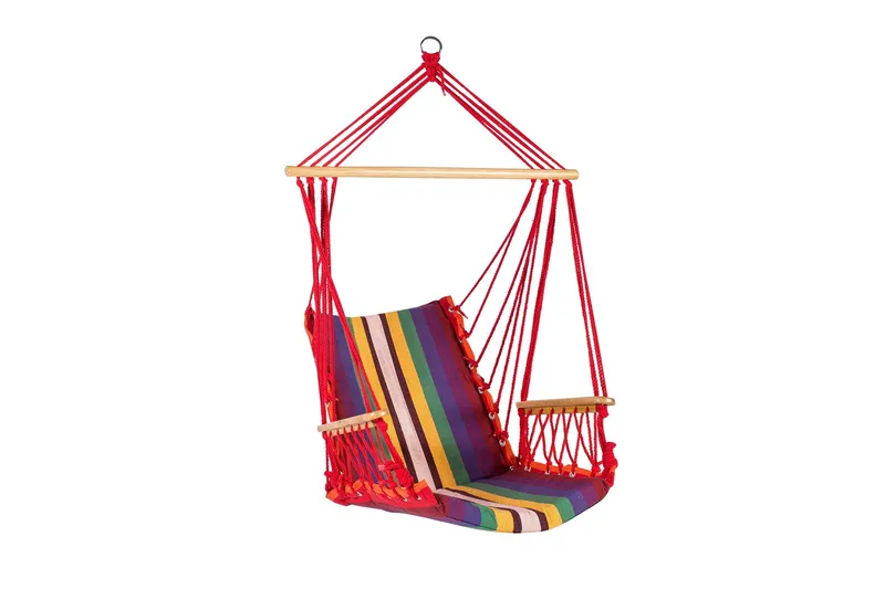 Hängstol Utomhus Hip med dynor, Röd/vit