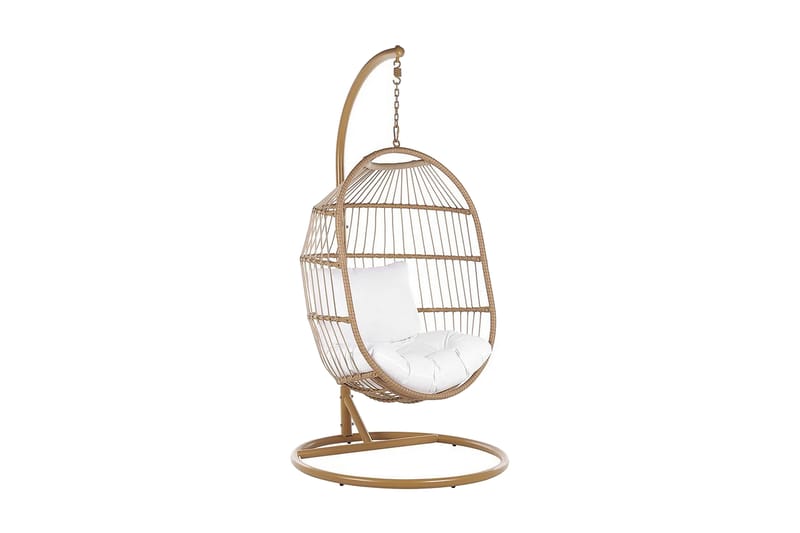 Hängstol Utomhus med stativ konstrotting beige ALBA - Trä/natur - Utemöbler & utemiljö - Utestol & trädgårdsstol - Hängfåtölj & hängstol utomhus