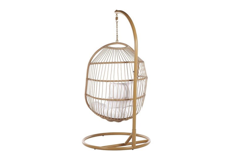 Hängstol Utomhus med stativ konstrotting beige ALBA - Trä/natur - Utemöbler & utemiljö - Utestol & trädgårdsstol - Hängfåtölj & hängstol utomhus
