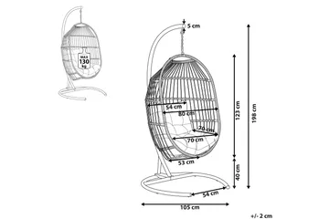 Hängstol Utomhus med stativ konstrotting mörkgrå SESIA - Grå - Utemöbler & utemiljö - Utestol & trädgårdsstol - Hängfåtölj & hängstol utomhus