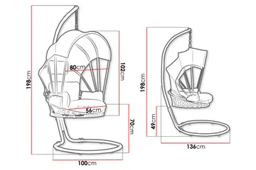 Hängstol utomhus med stativ och ställning med tak - Hänggunga - Hängfåtölj - Svart - Utemöbler & utemiljö - Utestol & trädgårdsstol - Hängfåtölj & hängstol utomhus