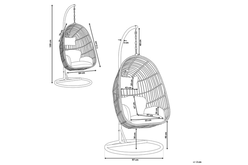 Hallstavik Hängstol Utomhus med Stativ - Beige - Utemöbler & utemiljö - Utestol & trädgårdsstol - Hängfåtölj & hängstol utomhus