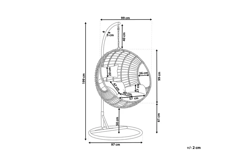 Hyvena Hängstol Utomhus med Stativ - Svart - Utemöbler & utemiljö - Utestol & trädgårdsstol - Hängfåtölj & hängstol utomhus