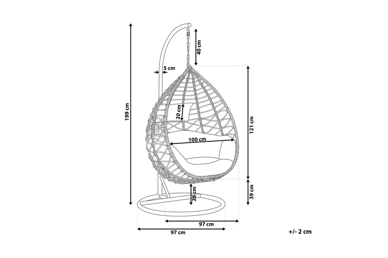 Kartberg Hängstol Utomhus med Stativ - Beige - Utemöbler & utemiljö - Utestol & trädgårdsstol - Hängfåtölj & hängstol utomhus