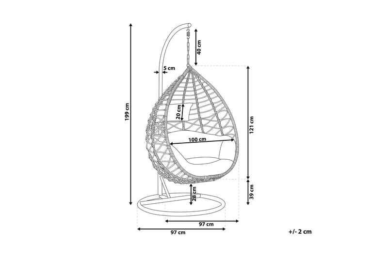 Kartberg Hängstol Utomhus med Stativ - Beige - Utemöbler & utemiljö - Utestol & trädgårdsstol - Hängfåtölj & hängstol utomhus