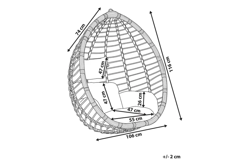 Parylak Hängstol Utomhus - Grå - Utemöbler & utemiljö - Utestol & trädgårdsstol - Hängfåtölj & hängstol utomhus
