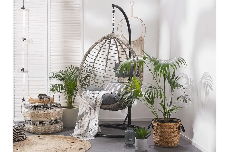 Parylak Hängstol Utomhus med Stativ - Grå - Utemöbler & utemiljö - Utestol & trädgårdsstol - Hängfåtölj & hängstol utomhus