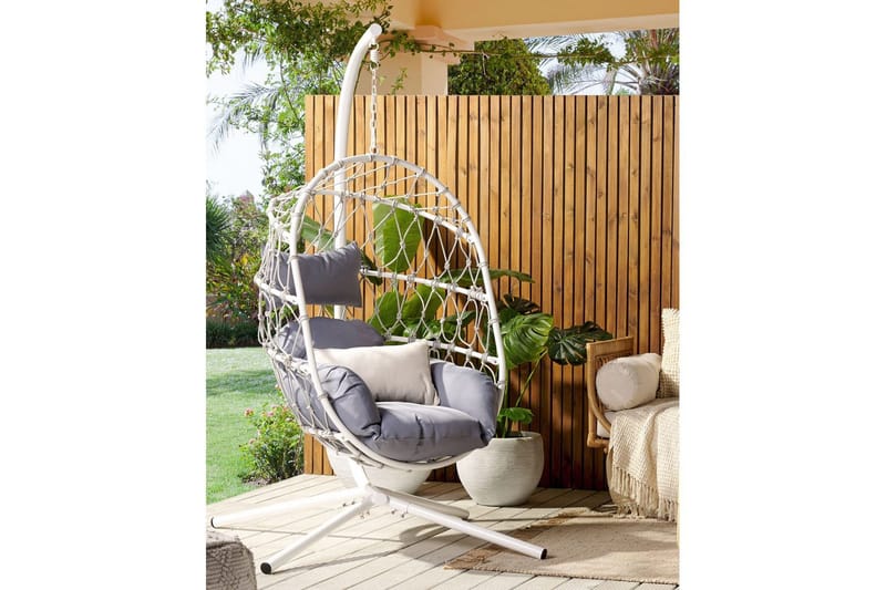 Hängstol Adria - Vit, Grå - Utemöbler & utemiljö - Utestol & trädgårdsstol - Hängfåtölj & hängstol utomhus