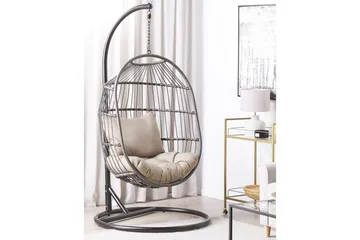 Hängstol Alba - Svart, Grå - Utemöbler & utemiljö - Utestol & trädgårdsstol - Hängfåtölj & hängstol utomhus