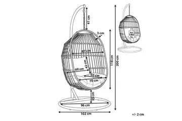 Hängstol Alba - Svart, Grå - Utemöbler & utemiljö - Utestol & trädgårdsstol - Hängfåtölj & hängstol utomhus