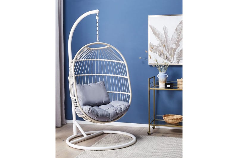 Hängstol Alba - Vit, Grå - Utemöbler & utemiljö - Utestol & trädgårdsstol - Hängfåtölj & hängstol utomhus