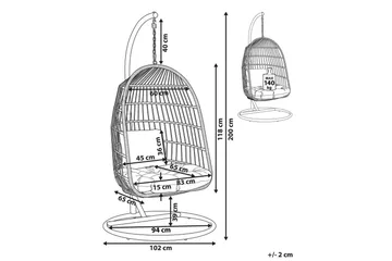 Hängstol Allera - Svart, Grå - Utemöbler & utemiljö - Utestol & trädgårdsstol - Hängfåtölj & hängstol utomhus