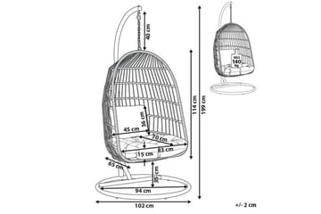 Hängstol Allera - Vit, Grå - Utemöbler & utemiljö - Utestol & trädgårdsstol - Hängfåtölj & hängstol utomhus