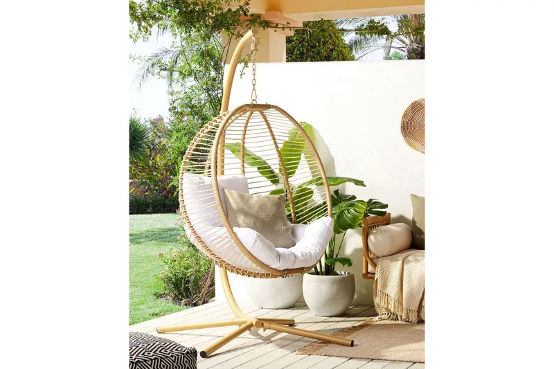 Hängstol Arco - Beige, vit - Utemöbler & utemiljö - Utestol & trädgårdsstol - Hängfåtölj & hängstol utomhus