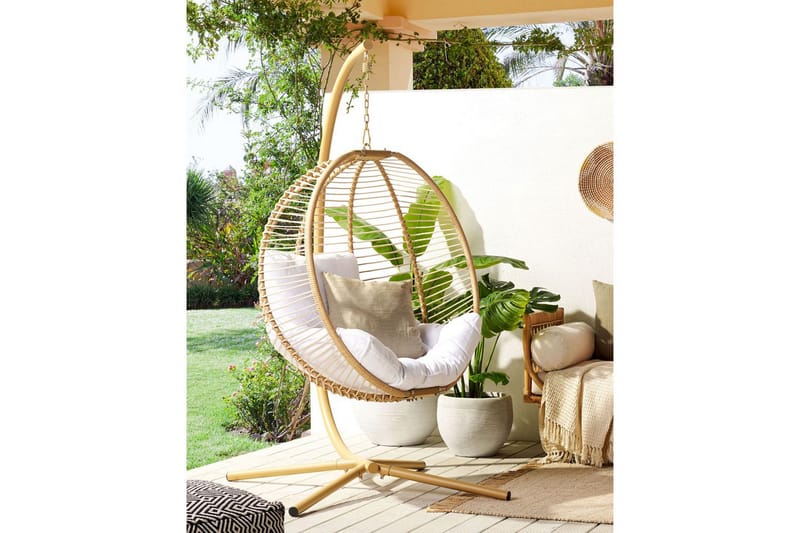 Hängstol Arco - Beige, vit - Utemöbler & utemiljö - Utestol & trädgårdsstol - Hängfåtölj & hängstol utomhus