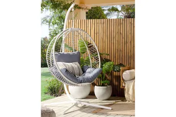 Hängstol Arco - Vit, Grå - Utemöbler & utemiljö - Utestol & trädgårdsstol - Hängfåtölj & hängstol utomhus