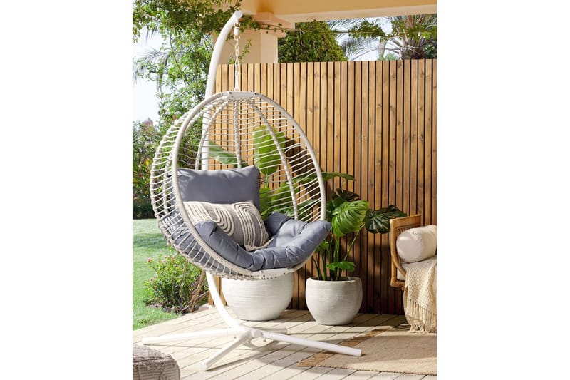 Hängstol Arco - Vit, Grå - Utemöbler & utemiljö - Utestol & trädgårdsstol - Hängfåtölj & hängstol utomhus