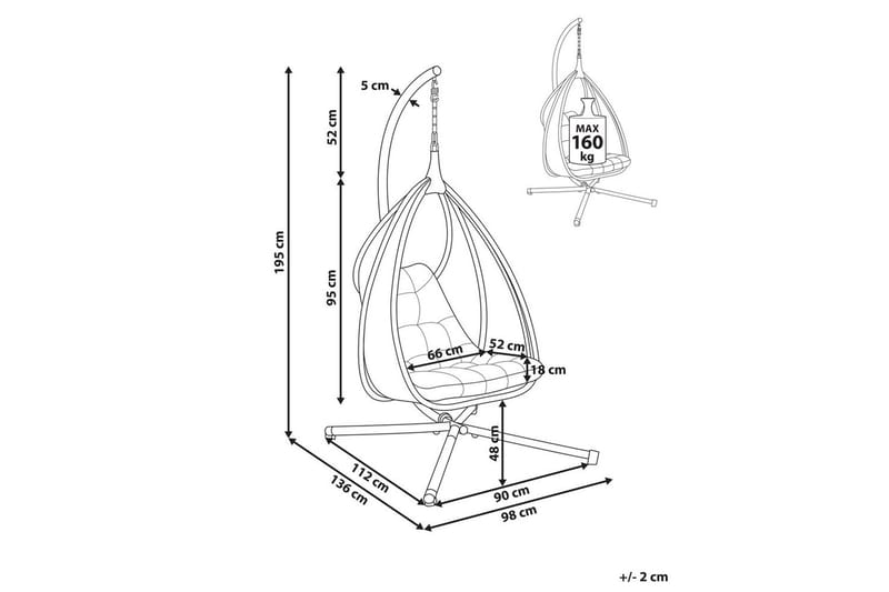 Hängstol Avegno - Mörkgrå - Utemöbler & utemiljö - Utestol & trädgårdsstol - Hängfåtölj & hängstol utomhus