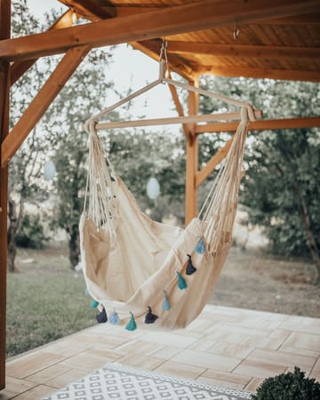 Hängstol utomhus Varena Bomull - Beige/Blå - Utemöbler & utemiljö - Utestol & trädgårdsstol - Hängfåtölj & hängstol utomhus