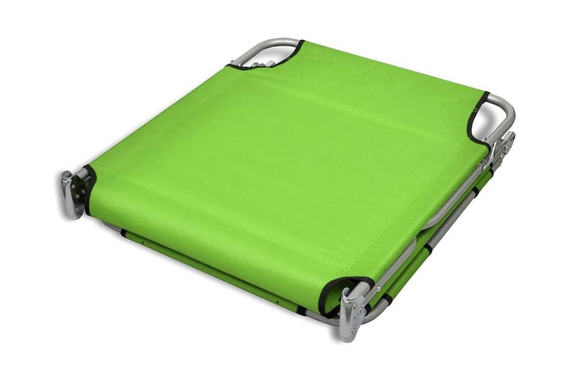 Hopfällbar solsäng med huvudkudde pulverlackerat stål grön - Grön - Solsäng & solvagn