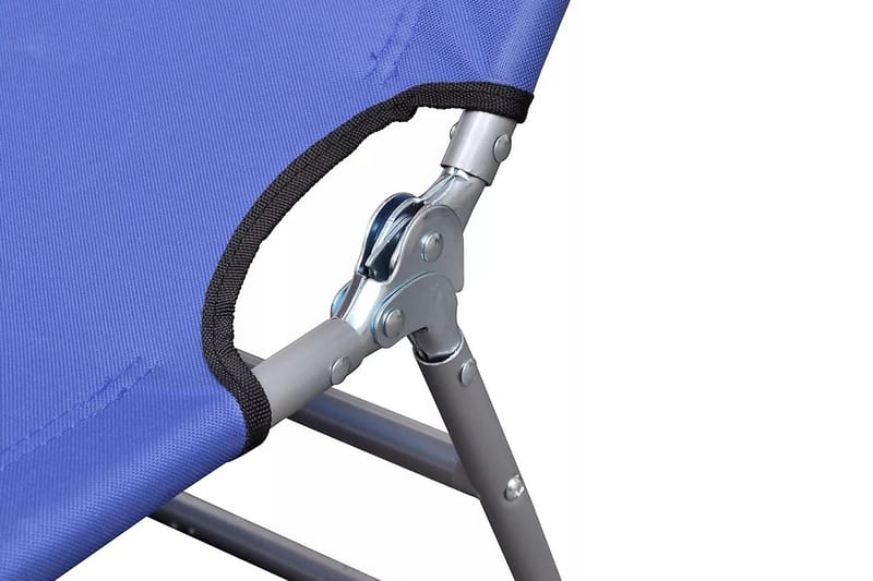Hopfällbar solsäng med huvudkudde pulverlackerat stål blå - Blå - Solsäng & solvagn