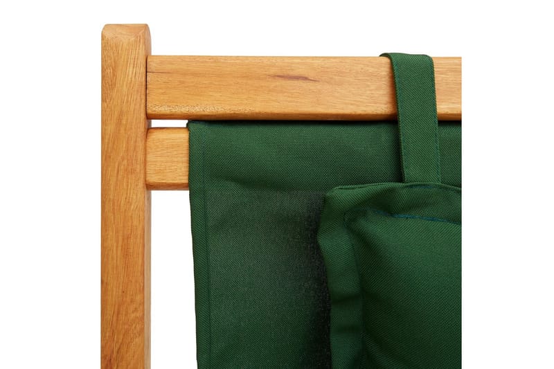 Hopfällbar strandstol massivt eukalyptusträ och tyg grön - Grön - Solstol