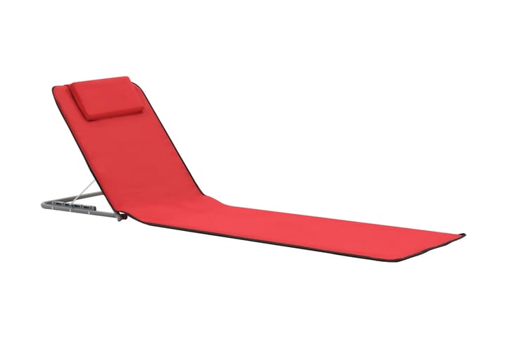 Hopfällbara strandmattor 2 st stål och tyg röd - Solstol
