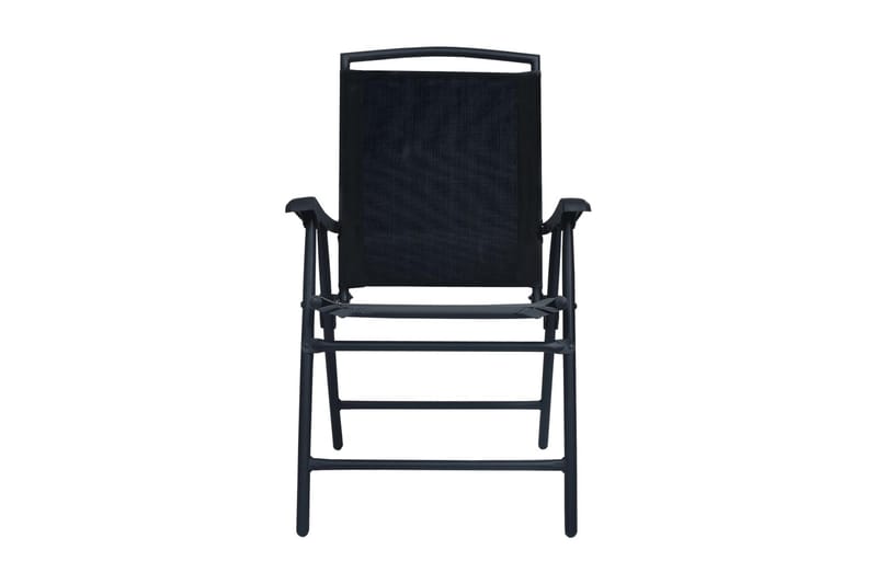 Hopfällbara trädgårdsstolar 2 st textilene svart - Svart - Positionsstol